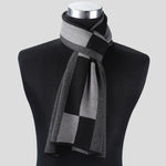 www.clazzybag.com skjerf menn mann scarf men business cotton bomull black sort svart gray grå