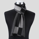 www.clazzybag.com skjerf menn mann scarf men business cotton bomull black sort svart gray grå