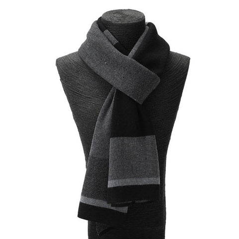www.clazzybag.com skjerf menn mann scarf men business cotton bomull black sort svart gray grå