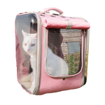 www.clazzybag.com bur katt hun smådyr vindu ryggsekk backpack cage cat dog small animal pink rosa