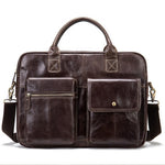 www.clazzybag.com pc veske laptop bag men mann skinn leather 14" brown brun coffee kaffe