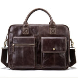 www.clazzybag.com pc veske laptop bag men mann skinn leather 14" brown brun coffee kaffe