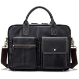 www.clazzybag.com pc veske laptop bag men mann skinn leather 14" black sort svart