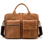 www.clazzybag.com pc veske laptop bag men mann skinn leather 14" brown brun