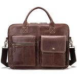 www.clazzybag.com pc veske laptop bag men mann skinn leather 14" coffee kaffe