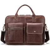 www.clazzybag.com pc veske laptop bag men mann skinn leather 14" coffee kaffe
