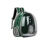 www.clazzybag.com ryggsekk bur katt hund smådyr astronaut backpack cage small animal cat dog plastic plast green grønn